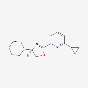molecular formula C17H22N2O B8239446 (R)-4-Cyclohexyl-2-(6-cyclopropylpyridin-2-yl)-4,5-dihydrooxazole 