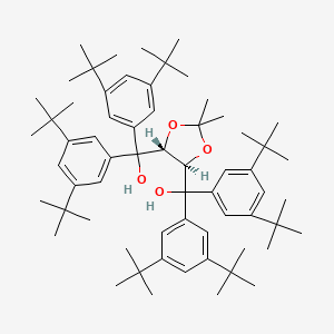 molecular formula C63H94O4 B8239455 ((4R,5R)-2,2-Dimethyl-1,3-dioxolane-4,5-diyl)bis(bis(3,5-di-tert-butylphenyl)methanol) 