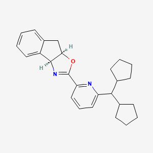 molecular formula C26H30N2O B8239457 (3aS,8aR)-2-(6-(Dicyclopentylmethyl)pyridin-2-yl)-3a,8a-dihydro-8H-indeno[1,2-d]oxazole 