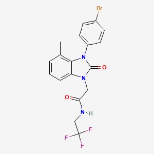 2-(3-(4-Bromophenyl)-4-methyl-2-oxo-2,3-dihydro-1H-benzo[d]imidazol-1-yl)-N-(2,2,2-trifluoroethyl)acetamide