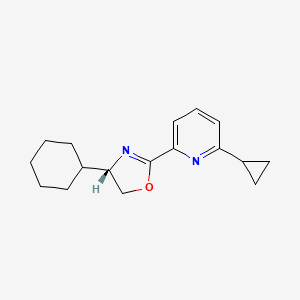 molecular formula C17H22N2O B8239526 (S)-4-Cyclohexyl-2-(6-cyclopropylpyridin-2-yl)-4,5-dihydrooxazole 