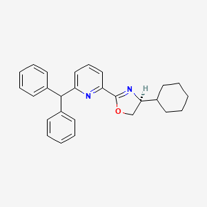 molecular formula C27H28N2O B8239577 (S)-2-(6-Benzhydrylpyridin-2-yl)-4-cyclohexyl-4,5-dihydrooxazole 