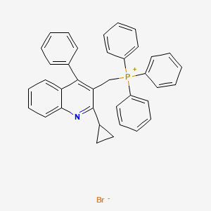 molecular formula C37H31BrNP B8239609 ((2-Cyclopropyl-4-phenylquinolin-3-yl)methyl)triphenylphosphonium bromide 