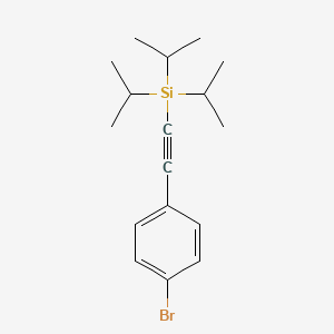 molecular formula C17H25BrSi B8239649 ((4-Bromophenyl)ethynyl)triisopropylsilane 