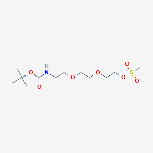molecular formula C12H25NO7S B8239654 2,2-二甲基-4-氧代-3,8,11-三氧杂-5-氮十三烷-13-基甲磺酸盐 