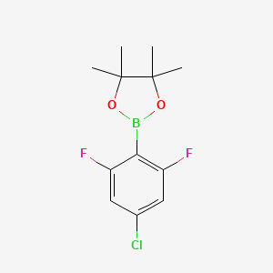 molecular formula C12H14BClF2O2 B8239679 2-(4-Chloro-2,6-difluorophenyl)-4,4,5,5-tetramethyl-1,3,2-dioxaborolane 