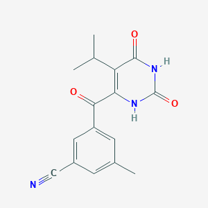 molecular formula C16H15N3O3 B8239687 3-(5-Isopropyl-2,6-dioxo-1,2,3,6-tetrahydro-pyrimidine-4-carbonyl)-5-methyl-benzonitrile 