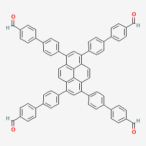 molecular formula C68H42O4 B8239699 4',4''',4''''',4'''''''-(Pyrene-1,3,6,8-tetrayl)tetrakis(([1,1'-biphenyl]-4-carbaldehyde)) 