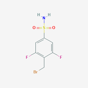 molecular formula C7H6BrF2NO2S B8239719 4-(Bromomethyl)-3,5-difluorobenzenesulfonamide 