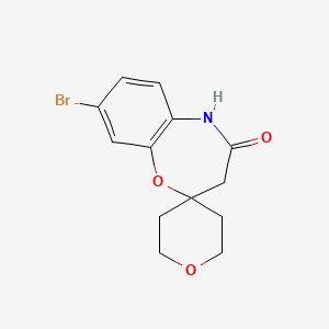molecular formula C13H14BrNO3 B8239721 8-溴-2',3',5',6'-四氢-3H-螺[苯并[b][1,4]恶嗪-2,4'-吡喃]-4(5H)-酮 