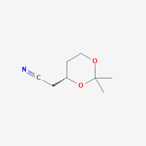 molecular formula C8H13NO2 B8239735 2-[(4R)-2,2-dimethyl-1,3-dioxan-4-yl]acetonitrile 