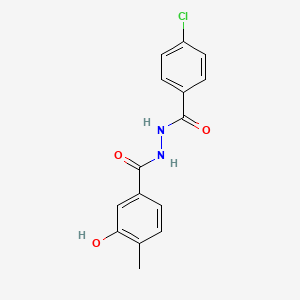 molecular formula C15H13ClN2O3 B8239764 3-hydroxy-4-methyl-benzoic acid N'-(4-chloro-benzoyl)-hydrazide 