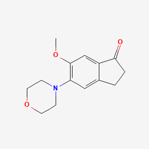 molecular formula C14H17NO3 B8239788 6-Methoxy-5-morpholino-2,3-dihydro-1H-inden-1-one 