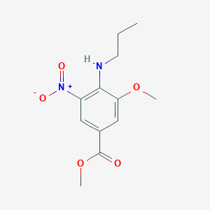molecular formula C12H16N2O5 B8239830 Methyl 3-methoxy-5-nitro-4-(propylamino)benzoate 