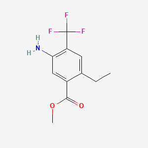 molecular formula C11H12F3NO2 B8239833 Methyl 5-amino-2-ethyl-4-(trifluoromethyl)benzoate 