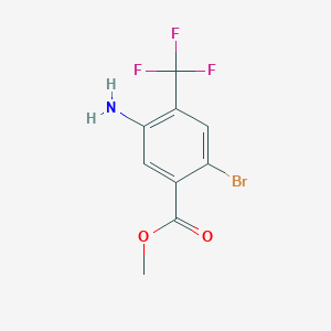 molecular formula C9H7BrF3NO2 B8239838 Methyl 5-amino-2-bromo-4-(trifluoromethyl)benzoate 