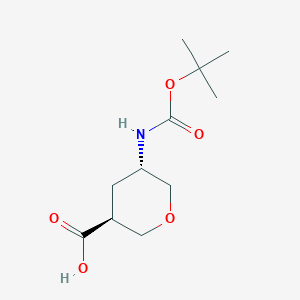 molecular formula C11H19NO5 B8239857 (3S,5S)-5-((tert-Butoxycarbonyl)amino)tetrahydro-2H-pyran-3-carboxylic acid 