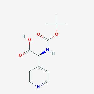 molecular formula C12H16N2O4 B8239886 (2S)-2-{[(tert-butoxy)carbonyl]amino}-2-(pyridin-4-yl)aceticacid 