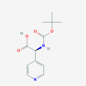 molecular formula C12H16N2O4 B8239886 (2S)-2-[(2-methylpropan-2-yl)oxycarbonylamino]-2-pyridin-4-ylacetic acid 