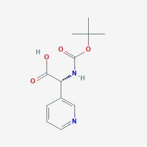 molecular formula C12H16N2O4 B8239888 (R)-Tert-butoxycarbonylamino-pyridin-3-YL-acetic acid 