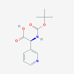 molecular formula C12H16N2O4 B8239890 (2S)-2-[(2-methylpropan-2-yl)oxycarbonylamino]-2-pyridin-3-ylacetic acid 