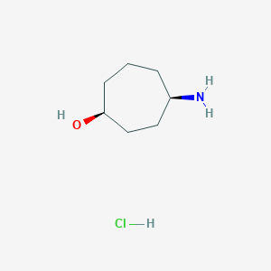 molecular formula C7H16ClNO B8239892 (1S,4R)-4-aminocycloheptan-1-ol;hydrochloride 