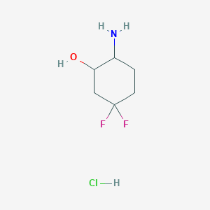 molecular formula C6H12ClF2NO B8239900 2-Amino-5,5-difluorocyclohexan-1-ol;hydrochloride 