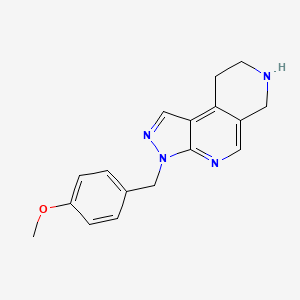 molecular formula C17H18N4O B8239997 3-(4-methoxybenzyl)-6,7,8,9-tetrahydro-3H-pyrazolo[3,4-c][2,7]naphthyridine 