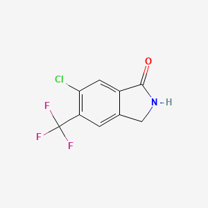 molecular formula C9H5ClF3NO B8240003 6-Chloro-5-(trifluoromethyl)-2,3-dihydroisoindol-1-one 
