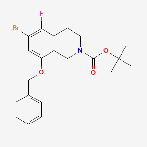 molecular formula C21H23BrFNO3 B8240027 tert-Butyl 8-benzyloxy-6-bromo-5-fluoro-3,4-dihydro-1H-isoquinoline-2-carboxylate 