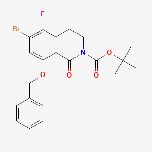 molecular formula C21H21BrFNO4 B8240037 Tert-butyl 8-(benzyloxy)-6-bromo-5-fluoro-1-oxo-3,4-dihydroisoquinoline-2(1H)-carboxylate 