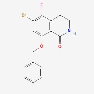molecular formula C16H13BrFNO2 B8240042 6-bromo-5-fluoro-8-phenylmethoxy-3,4-dihydro-2H-isoquinolin-1-one 