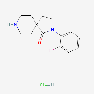molecular formula C14H18ClFN2O B8240045 2-(2-Fluorophenyl)-2,8-diazaspiro[4.5]decan-1-one;hydrochloride 