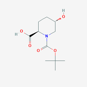 molecular formula C11H19NO5 B8240126 trans-1-(tert-Butoxycarbonyl)-5-hydroxypiperidine-2-carboxylic acid 