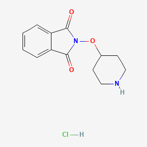 molecular formula C13H15ClN2O3 B8240156 2-(Piperidin-4-yloxy)isoindoline-1,3-dione hydrochloride 