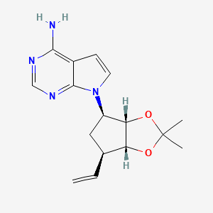 molecular formula C16H20N4O2 B8240167 7-[(3aS,4R,6R,6aR)-6-ethenyl-2,2-dimethyl-hexahydrocyclopenta[d][1,3]dioxol-4-yl]-7H-pyrrolo[2,3-d]pyrimidin-4-amine 