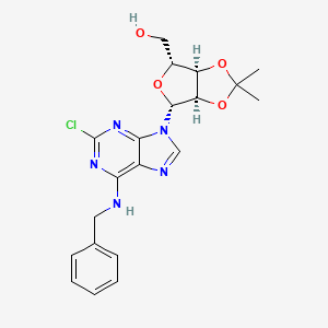 molecular formula C20H22ClN5O4 B8240190 [(3aR,4R,6R,6aR)-4-[6-(benzylamino)-2-chloropurin-9-yl]-2,2-dimethyl-3a,4,6,6a-tetrahydrofuro[3,4-d][1,3]dioxol-6-yl]methanol 