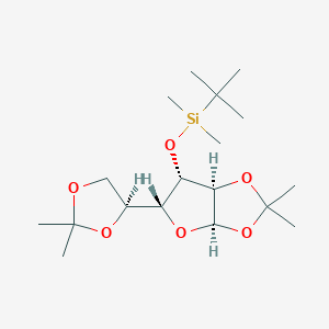 molecular formula C18H34O6Si B8240207 [(3aR,5R,6S,6aR)-5-[(4S)-2,2-dimethyl-1,3-dioxolan-4-yl]-2,2-dimethyl-3a,5,6,6a-tetrahydrofuro[2,3-d][1,3]dioxol-6-yl]oxy-tert-butyl-dimethylsilane 
