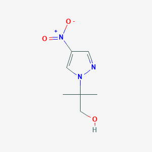 molecular formula C7H11N3O3 B8240233 2-methyl-2-(4-nitro-1H-pyrazol-1-yl)propan-1-ol 