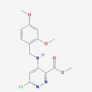 molecular formula C15H16ClN3O4 B8240245 Methyl 6-chloro-4-[(2,4-dimethoxyphenyl)methylamino]pyridazine-3-carboxylate 