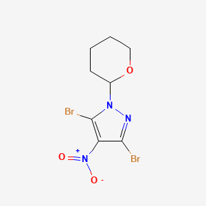 molecular formula C8H9Br2N3O3 B8240253 3,5-Dibromo-4-nitro-1-(oxan-2-yl)pyrazole 