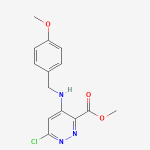 molecular formula C14H14ClN3O3 B8240335 Methyl 6-chloro-4-[(4-methoxyphenyl)methylamino]pyridazine-3-carboxylate 