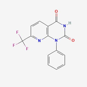 molecular formula C14H8F3N3O2 B8240340 1-Phenyl-7-(trifluoromethyl)pyrido[2,3-d]pyrimidine-2,4(1H,3H)-dione 