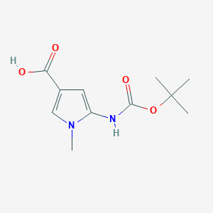 molecular formula C11H16N2O4 B8240354 1-Methyl-5-[(2-methylpropan-2-yl)oxycarbonylamino]pyrrole-3-carboxylic acid 