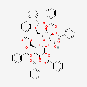 molecular formula C61H50O18 B8240357 3-O,4-O,6-O-Tribenzoyl-beta-D-fructofuranosyl 2-O,3-O,4-O,6-O-tetrabenzoyl-alpha-D-glucopyranoside 