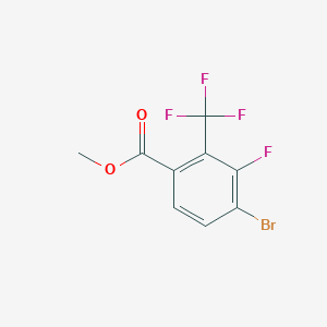molecular formula C9H5BrF4O2 B8240365 Methyl 4-bromo-3-fluoro-2-(trifluoromethyl)benzoate 