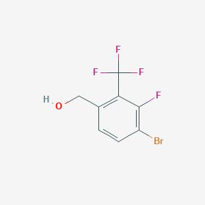 molecular formula C8H5BrF4O B8240367 [4-Bromo-3-fluoro-2-(trifluoromethyl)phenyl]methanol 