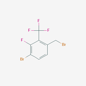 molecular formula C8H4Br2F4 B8240369 1-Bromo-4-(bromomethyl)-2-fluoro-3-(trifluoromethyl)benzene 