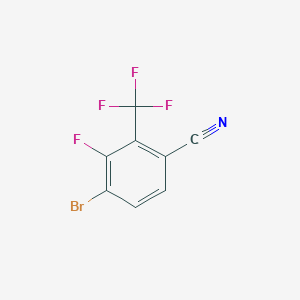 molecular formula C8H2BrF4N B8240373 4-Bromo-3-fluoro-2-(trifluoromethyl)benzonitrile 