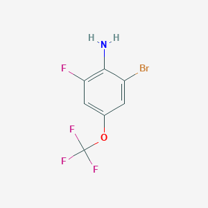 molecular formula C7H4BrF4NO B8240375 2-Bromo-6-fluoro-4-(trifluoromethoxy)aniline 